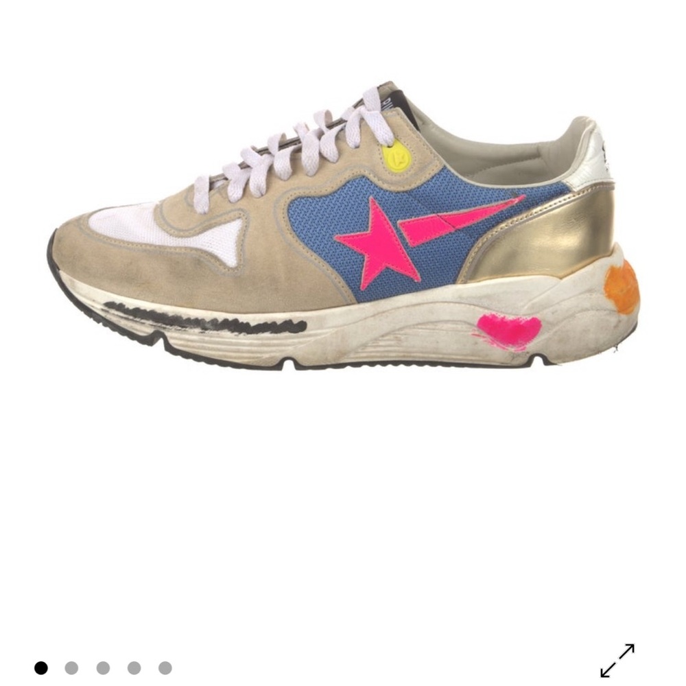 Golden Goose Women's Sneakers in Pink, Blue, and Gold